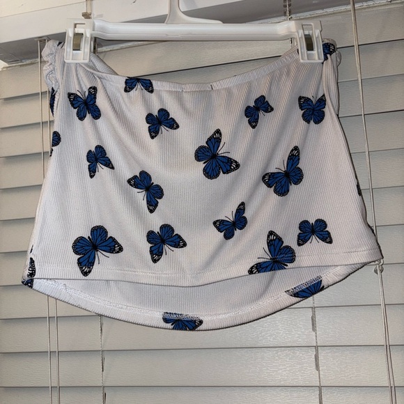 Rue21 Plus Blue Butterfly Print Tube Top Size 1X - Picture 5 of 6